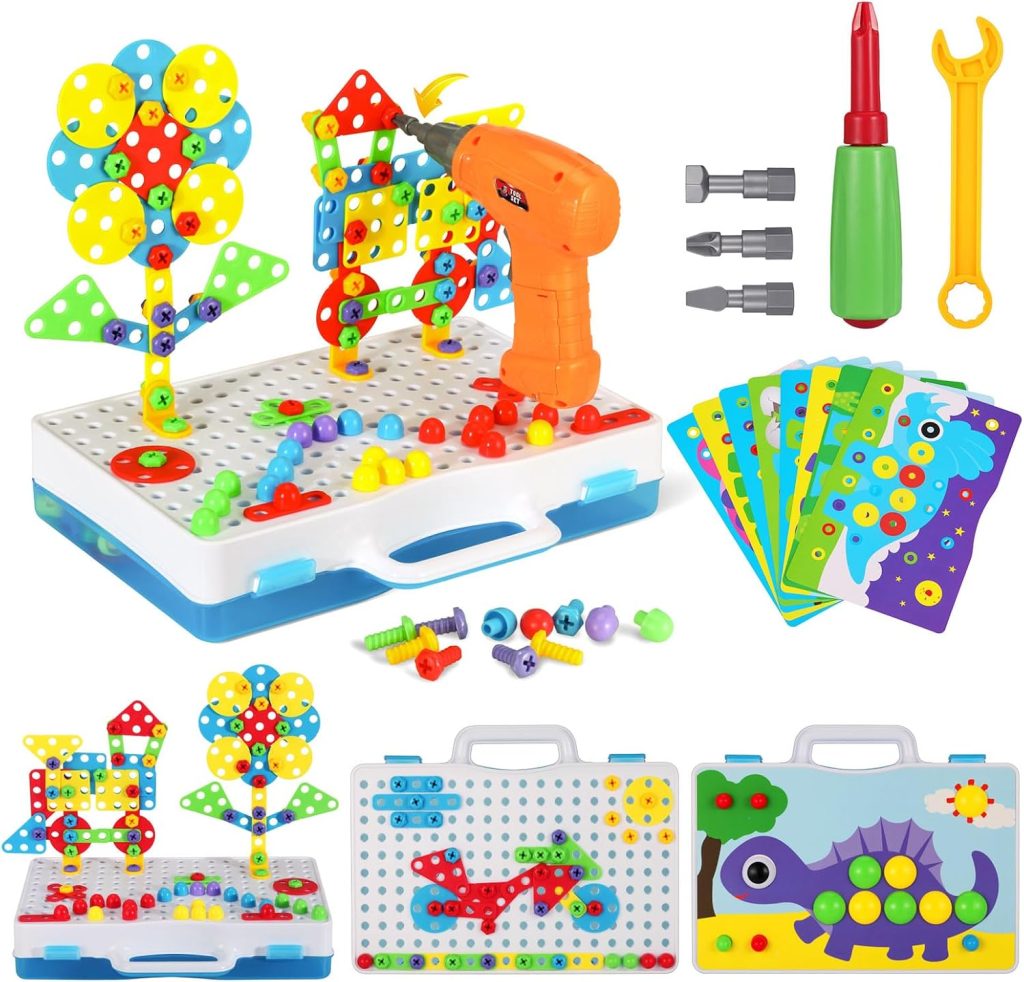 STEM Building Toys 224PCS Drill Screwdriver Set for Kids