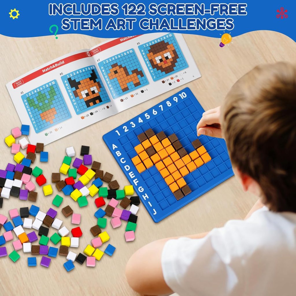 STEM Toys Pixel Art Kit for Kids 5+ Year old STEM Kit Gift Girls & Boys toy