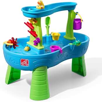 Step2 Rain Showers Splash Pond Water Table for Kids, Blue/Green, 18 Months+