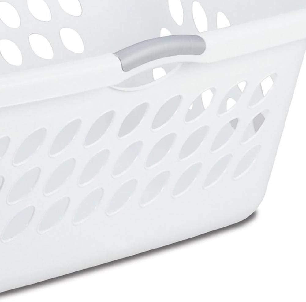 Sterilite 12158006 Ultra Laundry Basket, White with Titanium Handles