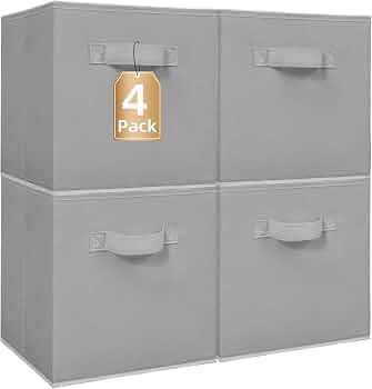STORAGE MANIAC Storage Cubes, 11 Inch 4 Pack Collapsible Fabric Shelf Bins