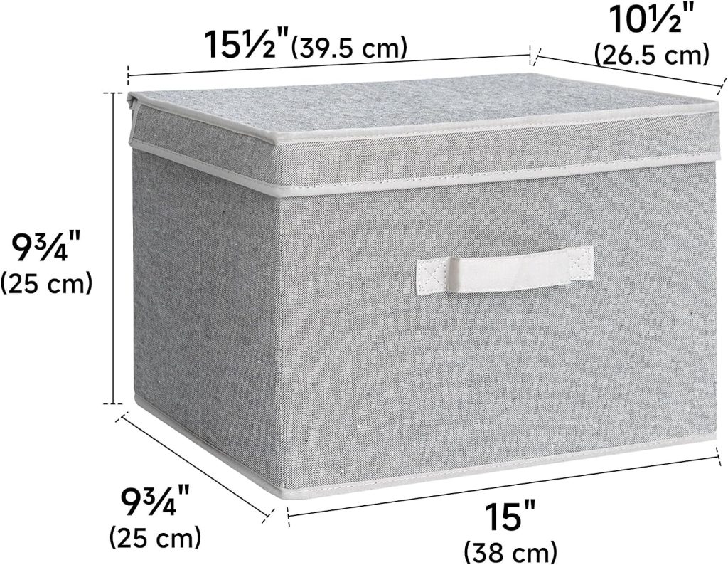 StorageWorks Fabric Storage Bins with Lids, Closet Storage Bins