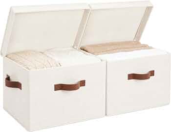 StorageWorks Fabric Storage Bins with Lids, Closet Storage Bins