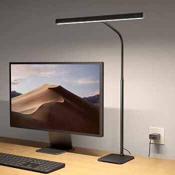 SUPERDANNY LED Desk Lamp for Home Office, Eye-Caring Desk Light with Base