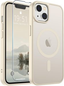 SUPFINE Magnetic for iPhone 13 Case/iPhone 14 Case Antique White