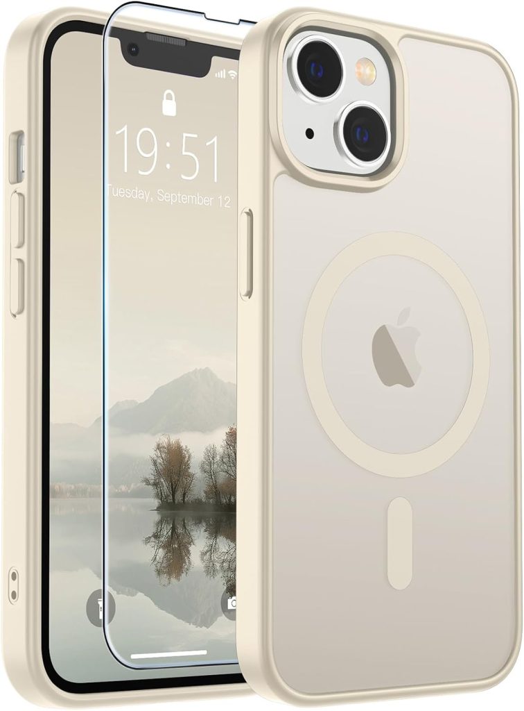 SUPFINE Magnetic for iPhone 13 Case/iPhone 14 Case Antique White