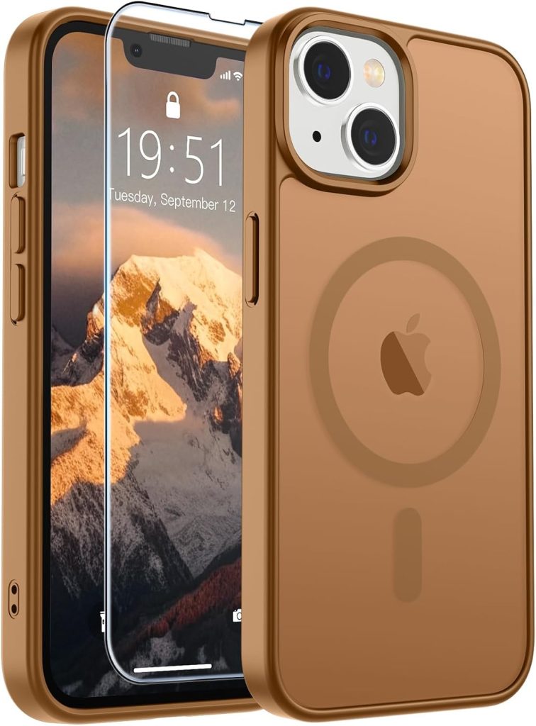 SUPFINE Magnetic for iPhone 13 Case/iPhone 14 Case Brown