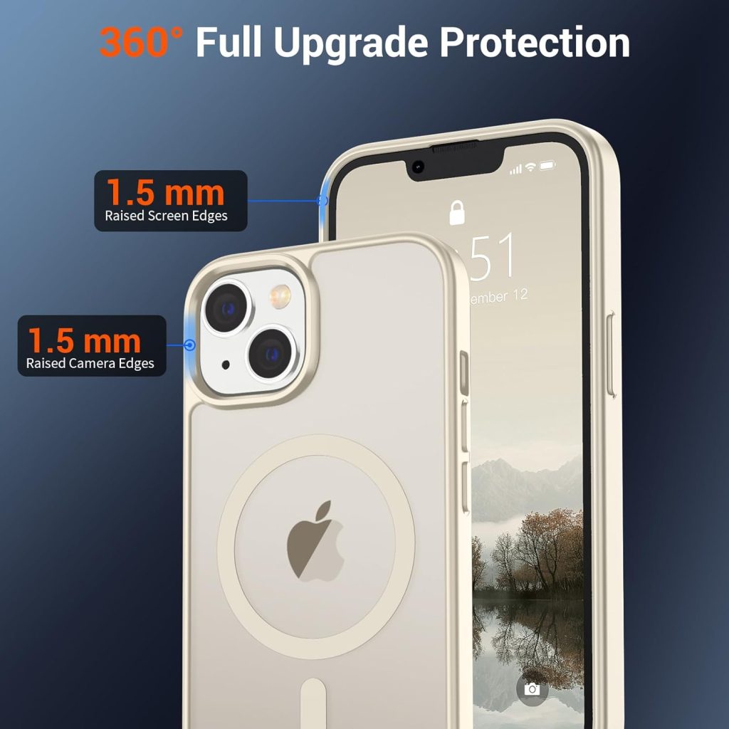 SUPFINE Magnetic for iPhone 13 Case/iPhone 14 Case Antique White