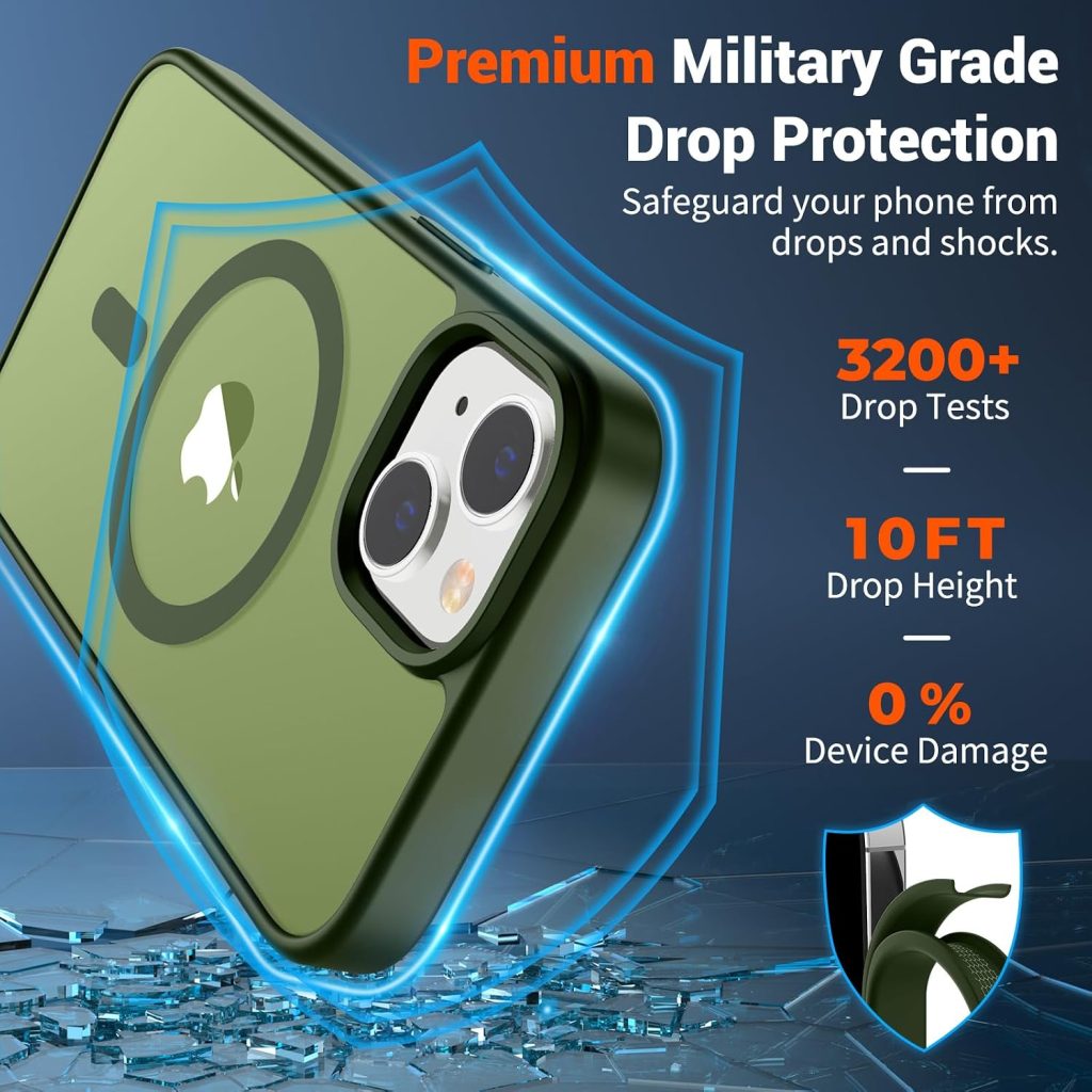 SUPFINE Magnetic for iPhone 15 Case Cangling Green