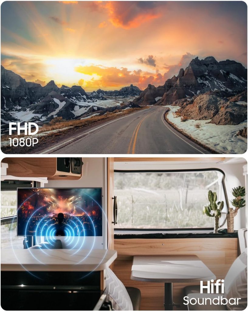 SYLVOX 40-Inch RV TV, 12 Volt Smart TV with Google OS, 178° Wide Viewing, HDMI/USB Ports, AC/DC Power, Voltage Protection for Camper, Motorhome and RV Use
