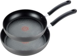 T-fal Ultimate Hard Anodized Nonstick Fry Pan Set, 2-Pack, 10,12 in, Onyx