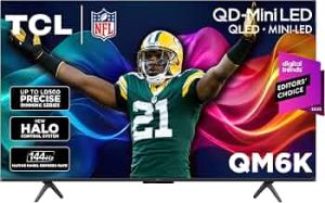 TCL 50 Inch QM6K Series QLED Mini LED 4K HDR Smart Google TV, 50QM6K, 144Hz