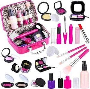 TEPSMIGO Pretend Makeup Kit for Girls, Kids Pretend Play Makeup Set – with Cosmetic Bag for Birthday Christmas, Toy Makeup Set for Little Girls Age 3+(Not Real Makeup)