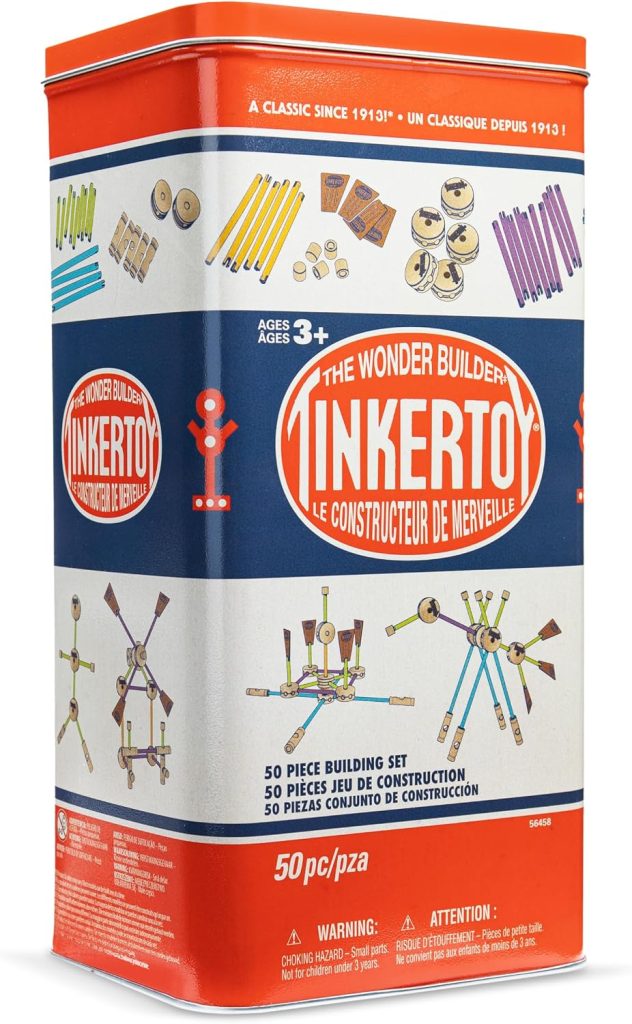 Tinkertoy – Retro Building Set Tin – 50 Pieces
