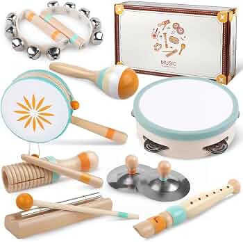 Toddlers Musical Instruments-Baby Montessori Wooden Toys for 18 Month+