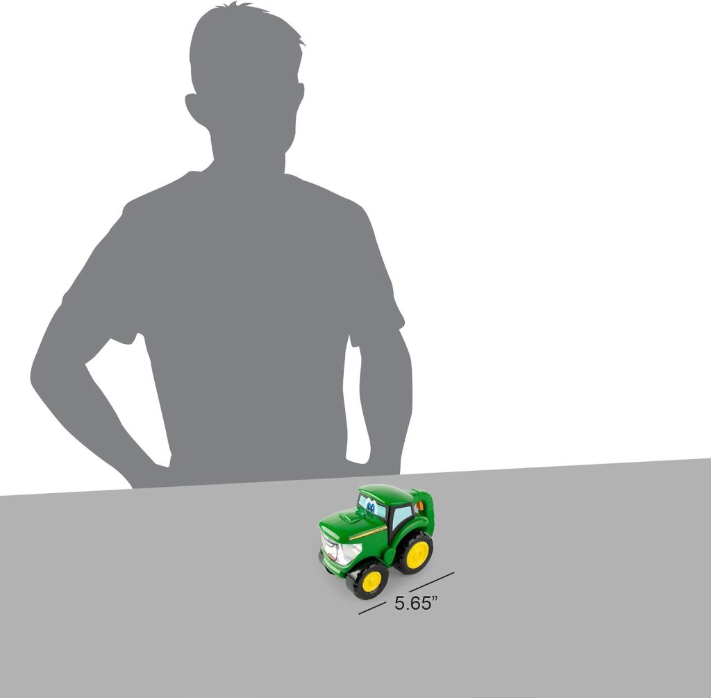 TOMY John Deere Johnny Tractor Toy Flashlight – 2-in-1 Kids Flashlight and Toy Tractor with Free Rolling Wheels – Officially Licensed John Deere Toys- Ages 18 Months and Up