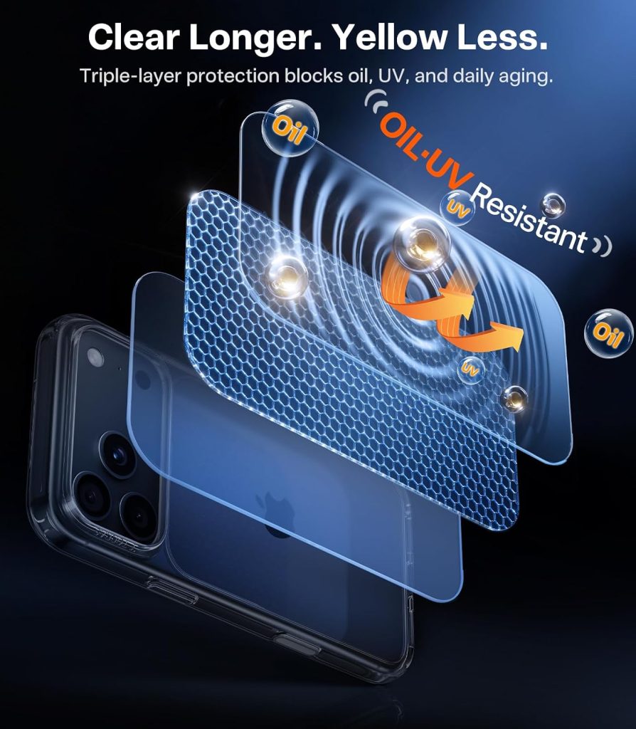 TORRAS Diamond Clear for iPhone 18 Pro Case, 2026 Upgraded Anti-Yellowing