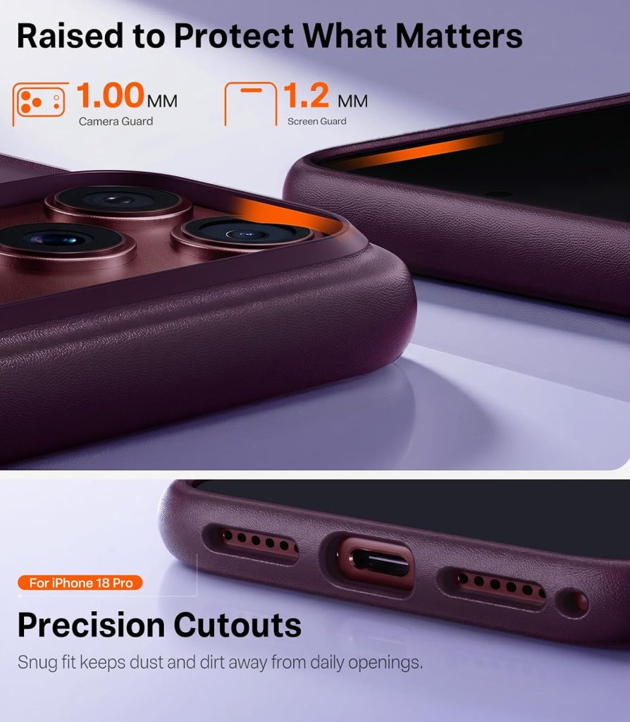 TORRAS Shockproof for iPhone 18 Pro Case Burgundy Purple, 2026 Upgraded