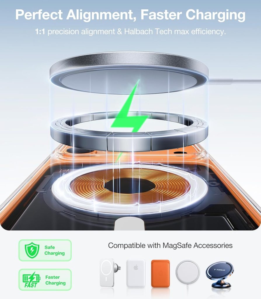 TORRAS Stronger Magnetic & Anti-Yellowing for iPhone 17 Pro Max Case Clear