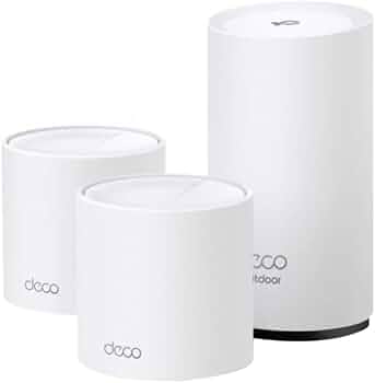 TP-Link AX3000 Wi-Fi 6 Dual-Band Indoor and Outdoor (IP65 Weatherproof) AI-Driven Home Mesh Router System, Replaces routers and extenders. ,Deco WM9000 (3-pack) (Renewed)