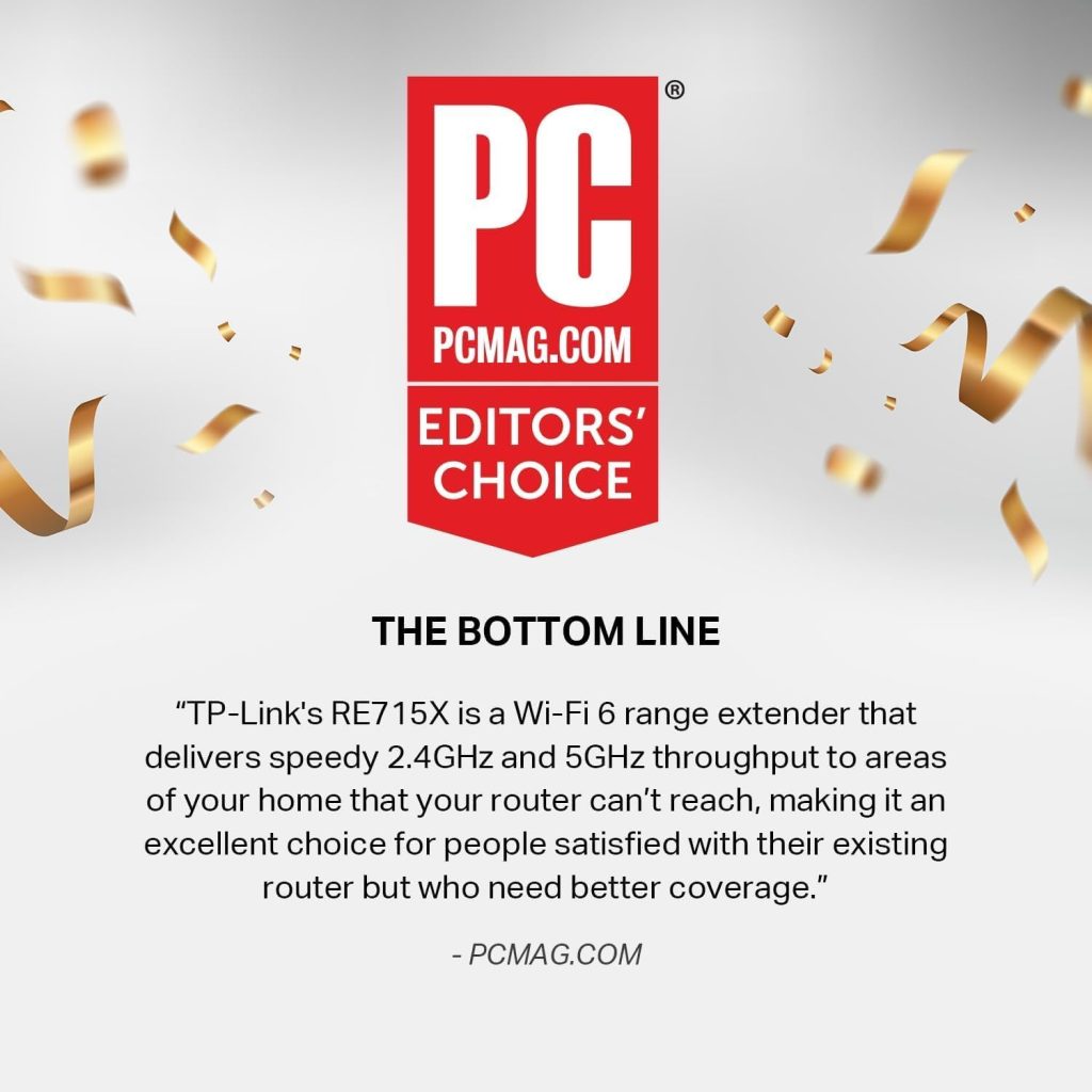 TP-Link AX3000 WiFi 6 Dual-Band Range Extender PCMag Editor’s Choice