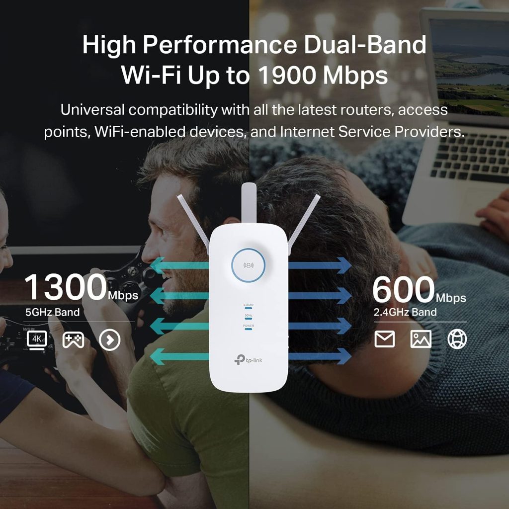 TP-Link AC1900 WiFi Range Extender RE550 | Dual-Band Wireless Repeater