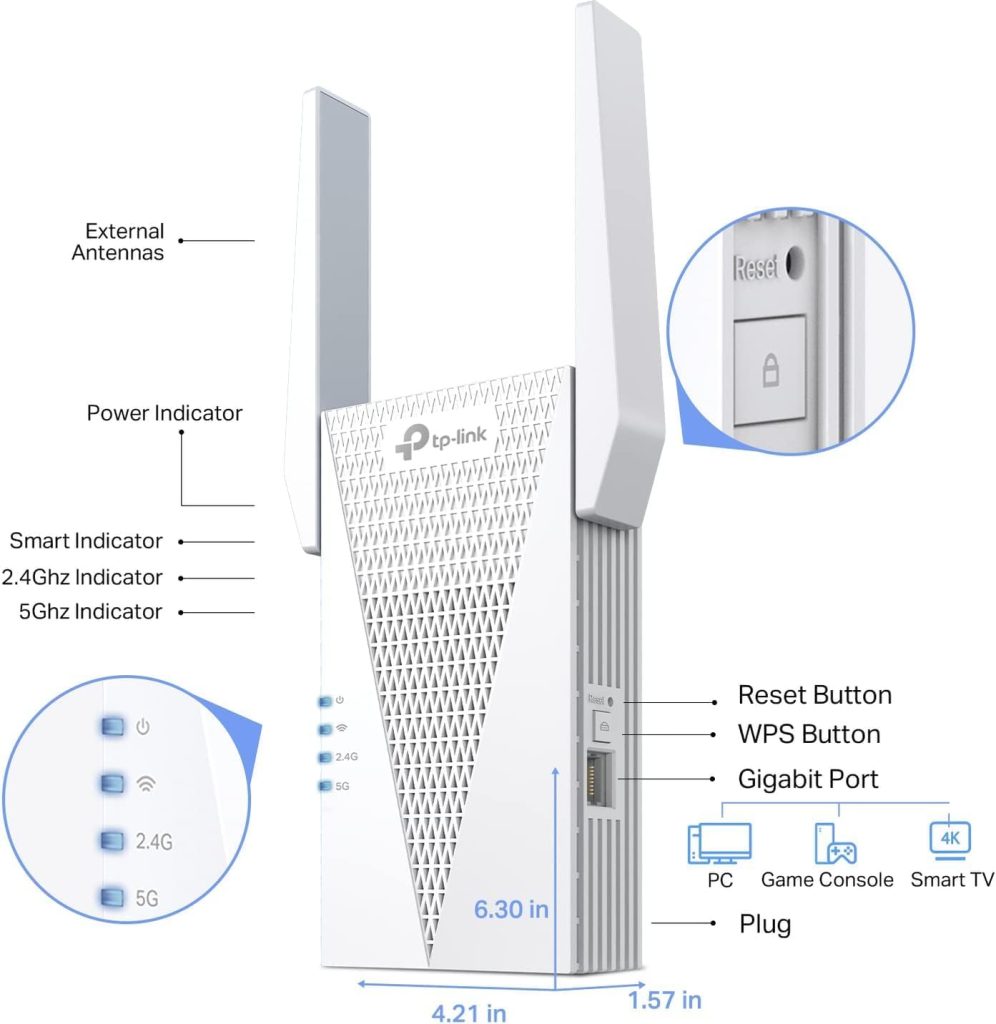 TP-Link AX3000 WiFi 6 Dual-Band Range Extender PCMag Editor’s Choice