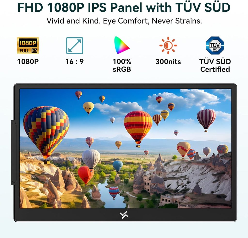 Triple Laptop Screen Extender, 14″ FHD 1080P IPS Laptop Monitor Extender, Portable Monitor for Laptops 13-17″, Travel Extended Dual Screen with USB-C Plug & Play for Windows/Mac/Android/Switch