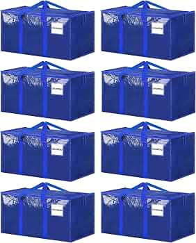 ukeetap 8 Pack Extra Large Clothes Storage Bins with Lids,Blue