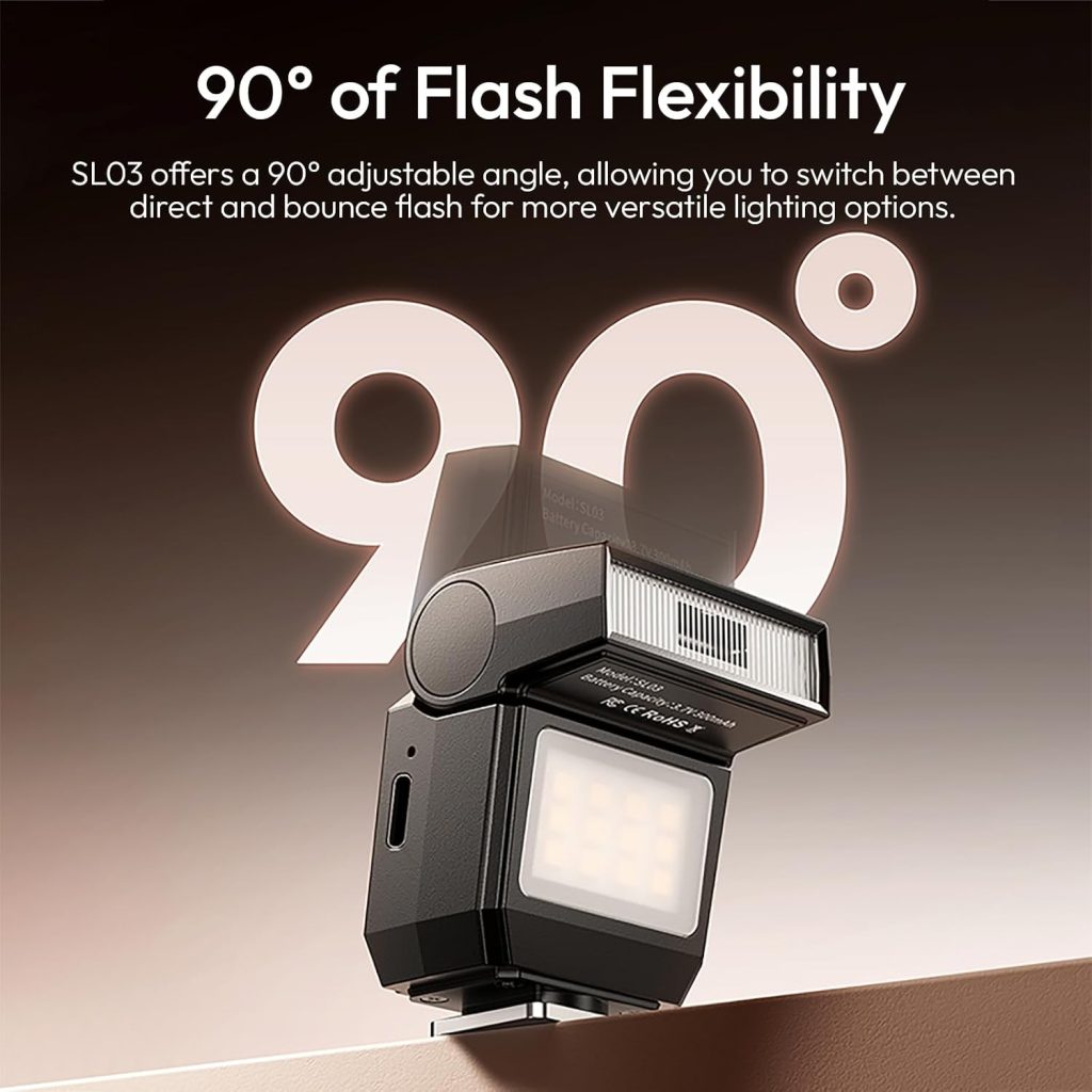 ULANZI SL03 Camera Mini Flash, Speedlite Video Light GN8 6500K for DSLR