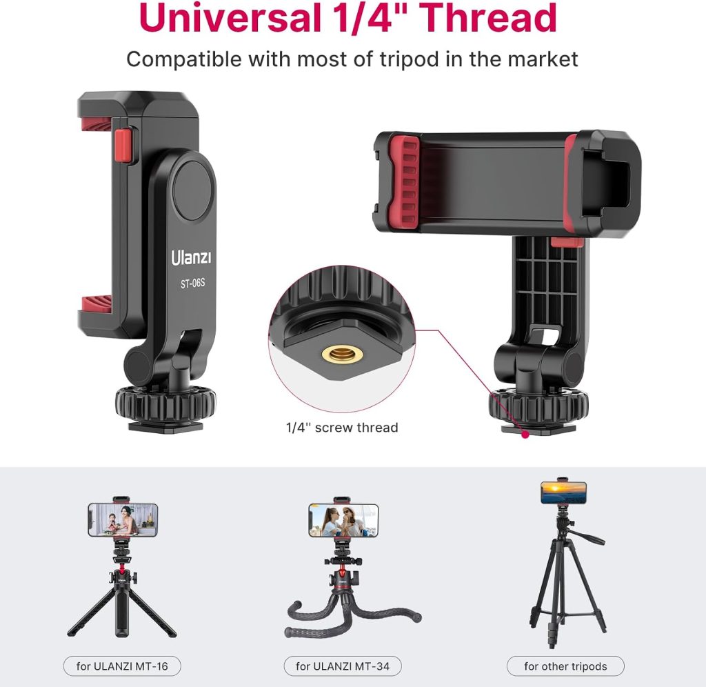 ULANZI ST-06S Phone Tripod Mount Holder for iPhone