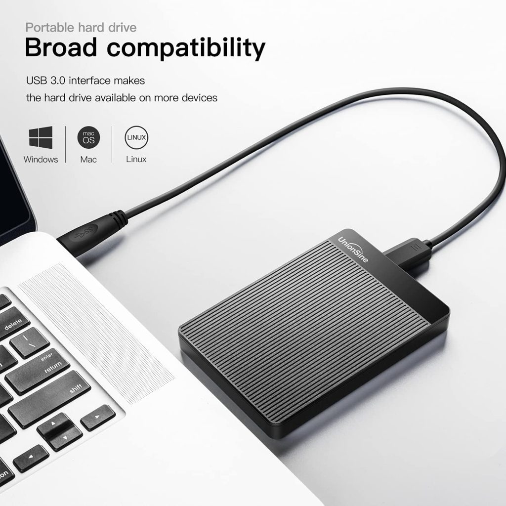 UnionSine 1TB Ultra Slim Portable External Hard Drive HDD-USB 3.0