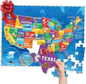 United States Puzzles for Kids Ages 6-8 & 4-6 – 70pc USA Map Kids Puzzles