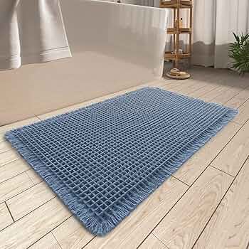 Upgraded Waffle Bath Mat Ultra Absorbent Non Slip Bathroom Mat, 17″ x 24″