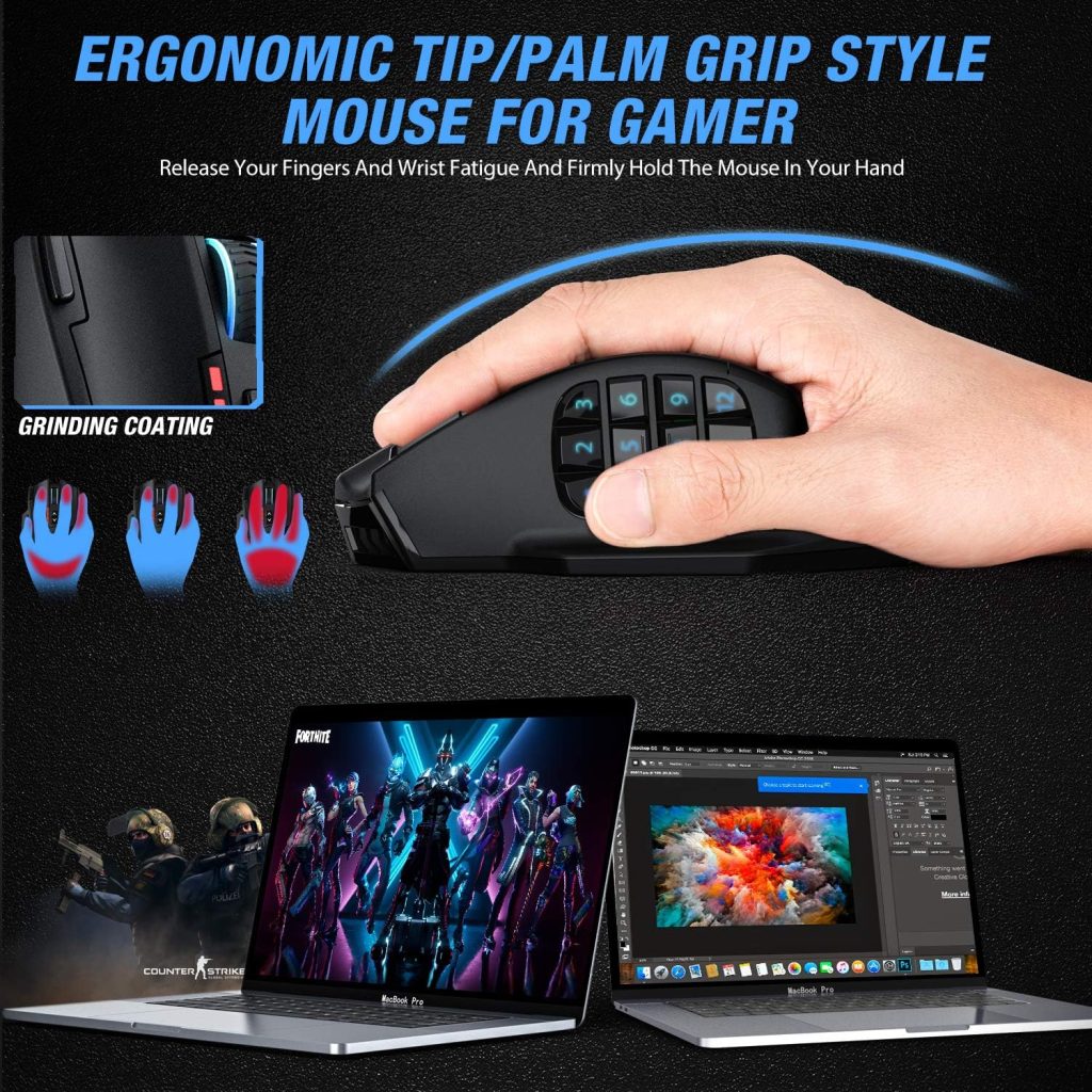 UtechSmart Venus Pro Wireless MMO Gaming Mouse – 16000 DPI RGB