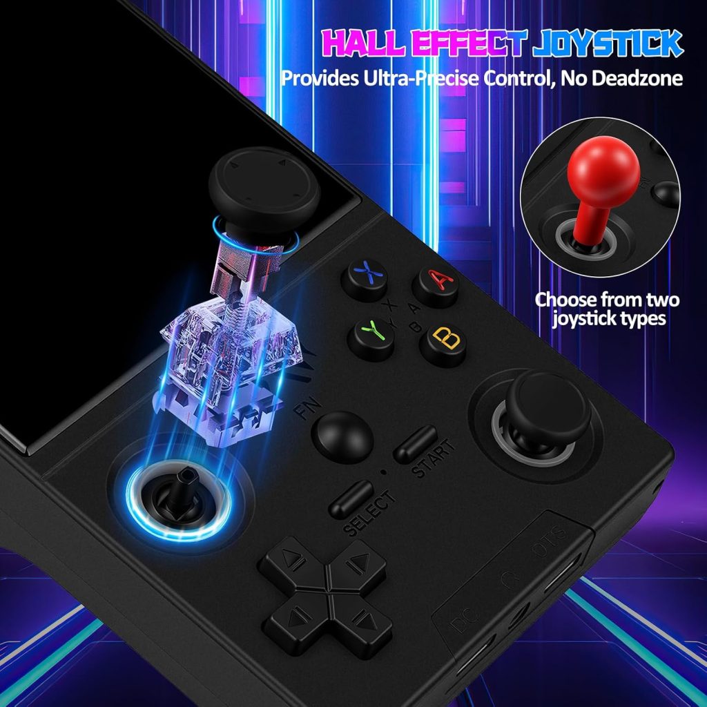 UYTGXEN XF40V Retro Handheld Game Console with 2*Detachable Long Joysticks, 4.0-Inch HD IPS Screen Retro Gaming Console, Preloaded Classic Games with Multiple Emulator, Pocket Video Gaming