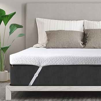 VALUXE 3 Inch Memory Foam Mattress Topper King Size High Density Cooling Pad Pressure Relief Bed Topper (with Removable & Bamboo Cover)