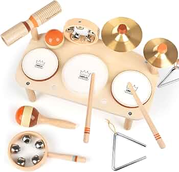 Vanplay Kids Drum Set, Montessori Toys for 2 3 Year Old Boy Girl Gifts