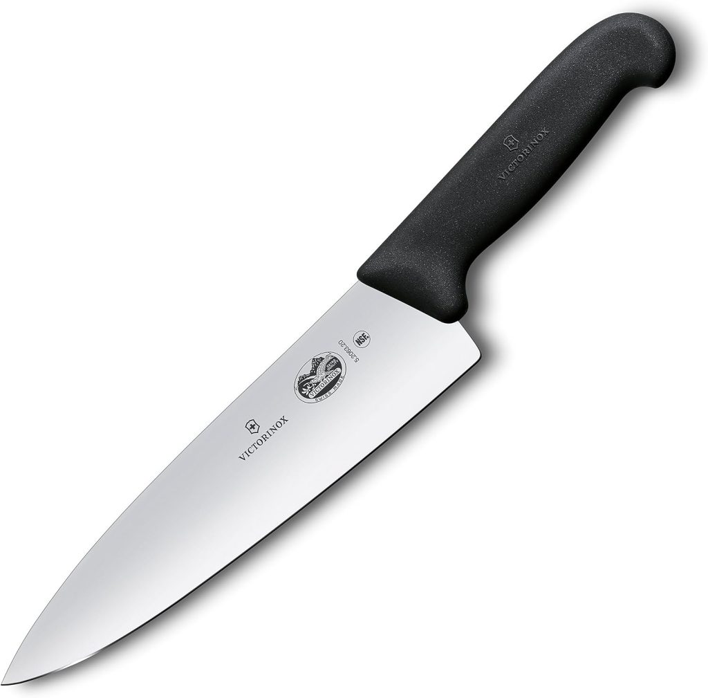 Victorinox Fibrox Pro 8 Inch Chef’s Knife, Dishwasher Safe, Black