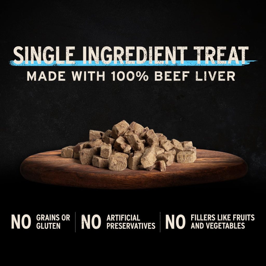 Vital Essentials Freeze Dried Dog Treats, Beef Liver, 2.1 oz Bag
