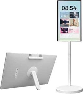 VLH 27″ 2-in-1 Smart Portable TV on Wheels,Detachable Touchscreen, Android 15 Tablet 6+128G Wireless Rolling Display with 4K Camera, 10W Speaker,Voice Air Remote, EDLA Certified, Bedroom Patio Outdoor