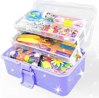 VLUSSO 3000Pcs Arts and Crafts Supplies for Kids Girls 8-12 Craft Kit with Pipe Cleaners Beads Crafts for Kids DIY School Supplies Set Crafting Box for Girls Boys Age 4-6, 6-8, 8-12 Years Gifts