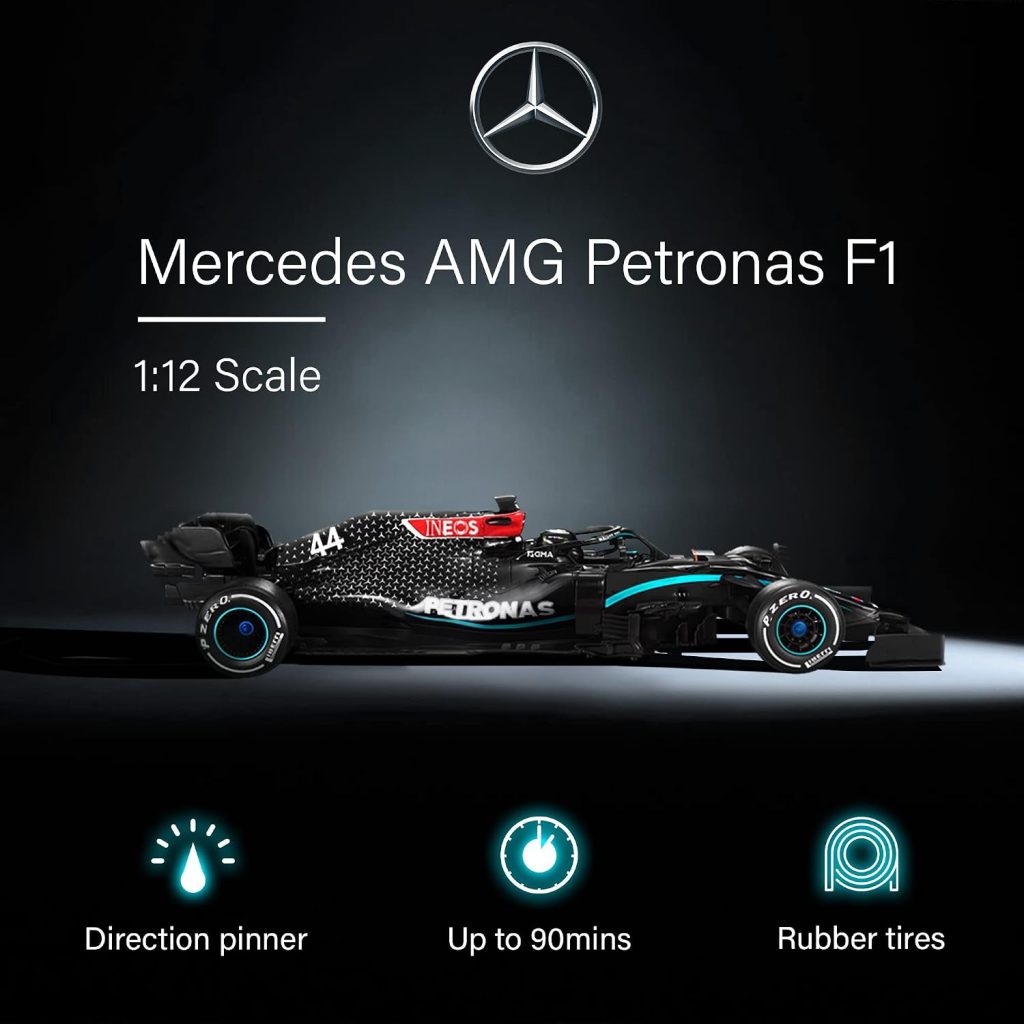 Voltz Toys Authentic Licensed 1:12 Mercedes-Benz F1 W11 Remote Control Vehicle – RC for Kids and Adults – 2.4GHz RC for Gift (1:12 Mercedes-Benz F1 W11)