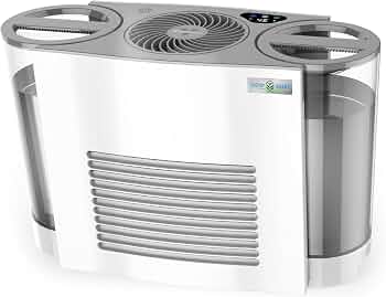 Vornado EVDC500 Energy Smart Evaporative Humidifier with 2 Gallon Dual Tank Capacity, LED Display, Automatic Shut-off, Electronic Humidistat, 4 Fan Speeds for Large Rooms up to 1000 sq ft