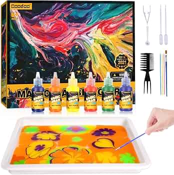 Water Marbling Paint for Kids – Arts and Crafts for Girls Boys Ideal Gifts