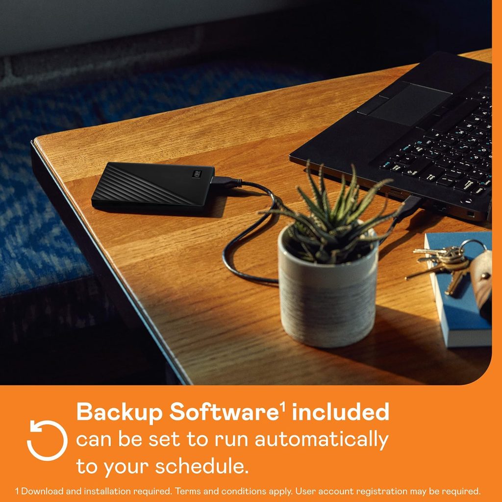 WD 4TB My Passport, Portable External Hard Drive, Black, Backup Software with Defense Against ransomware, and Password Protection, USB 3.1/USB 3.0 Compatible – WDBPKJ0040BBK-WESN
