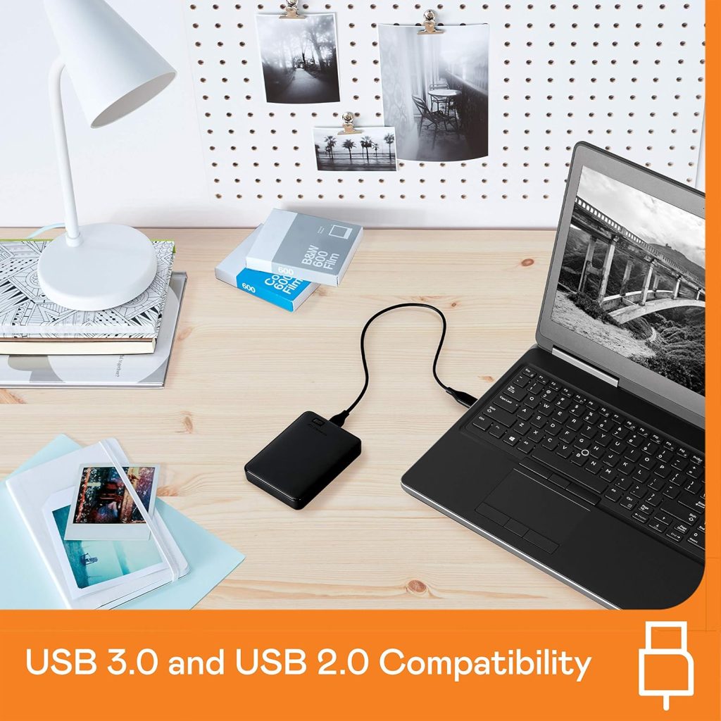 WD 6TB Elements Portable External Hard Drive for Windows, USB 3.2 Gen 1/USB 3.0 for PC & Mac, Plug and Play Ready – WDBHJS0060BBK-WESN