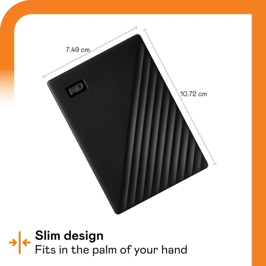 WD 6TB My Passport, Portable External Hard Drive, Black, Backup Software with Defense Against ransomware, and Password Protection, USB 3.1/USB 3.0 Compatible – WDBR9S0060BBK-WESN