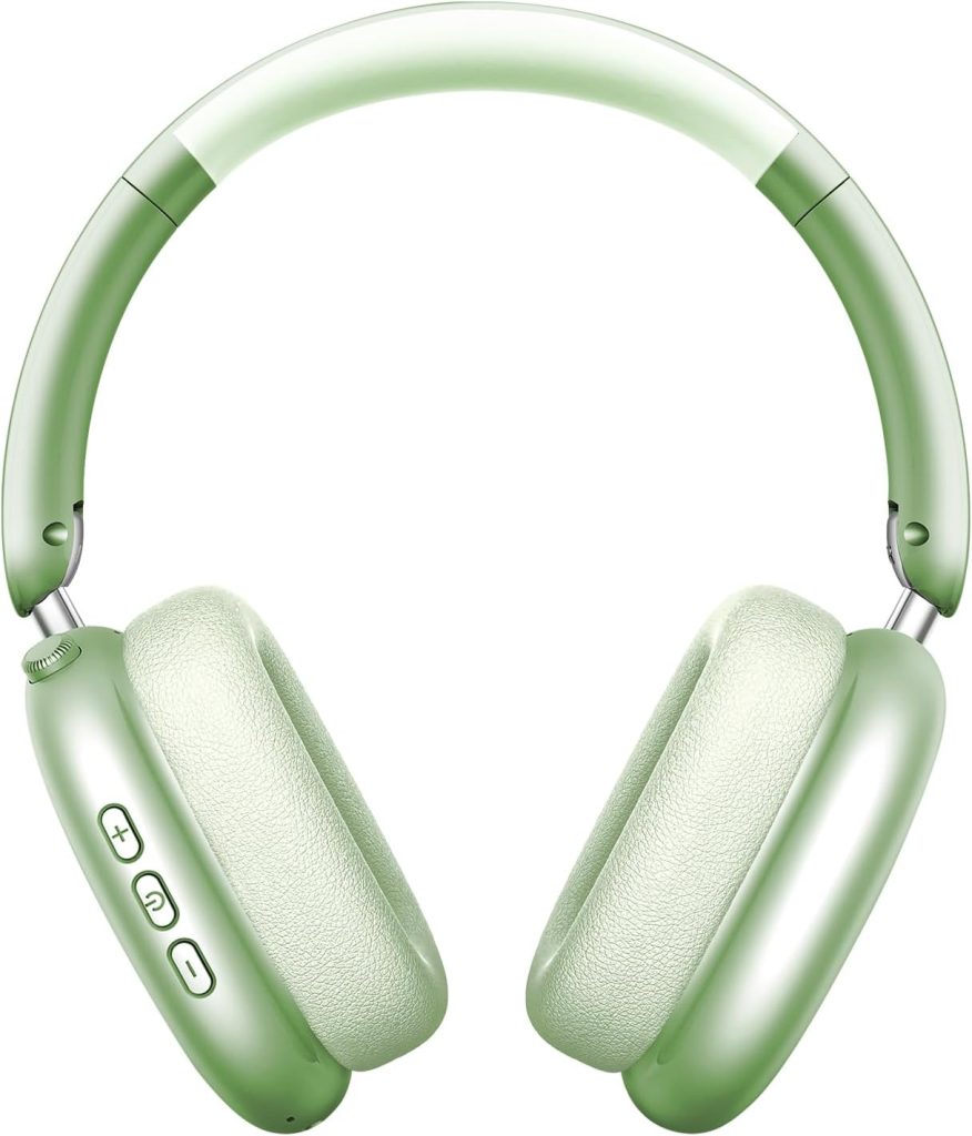 Wentronic Y01 Wireless Noise Canceling Headphones Bluetooth 5.3 Over Ear Headphones with Microphone, Hi-Res Audio, 48H Playtime, Foldable Comfortable Earpads,Compatible with iOS,Android,PC, Green