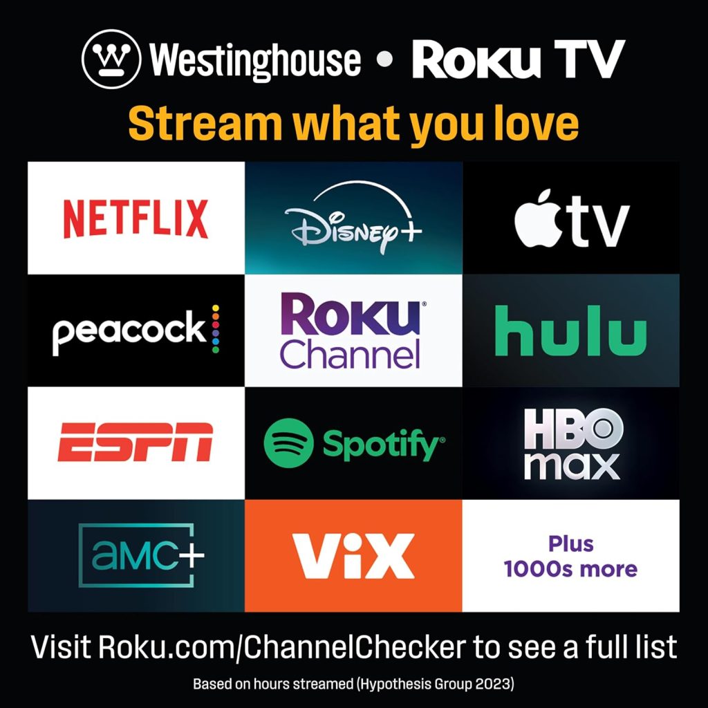 Westinghouse QLED Roku 32 Inch Smart TV, HD, Dolby Audio, AirPlay 2, Alexa